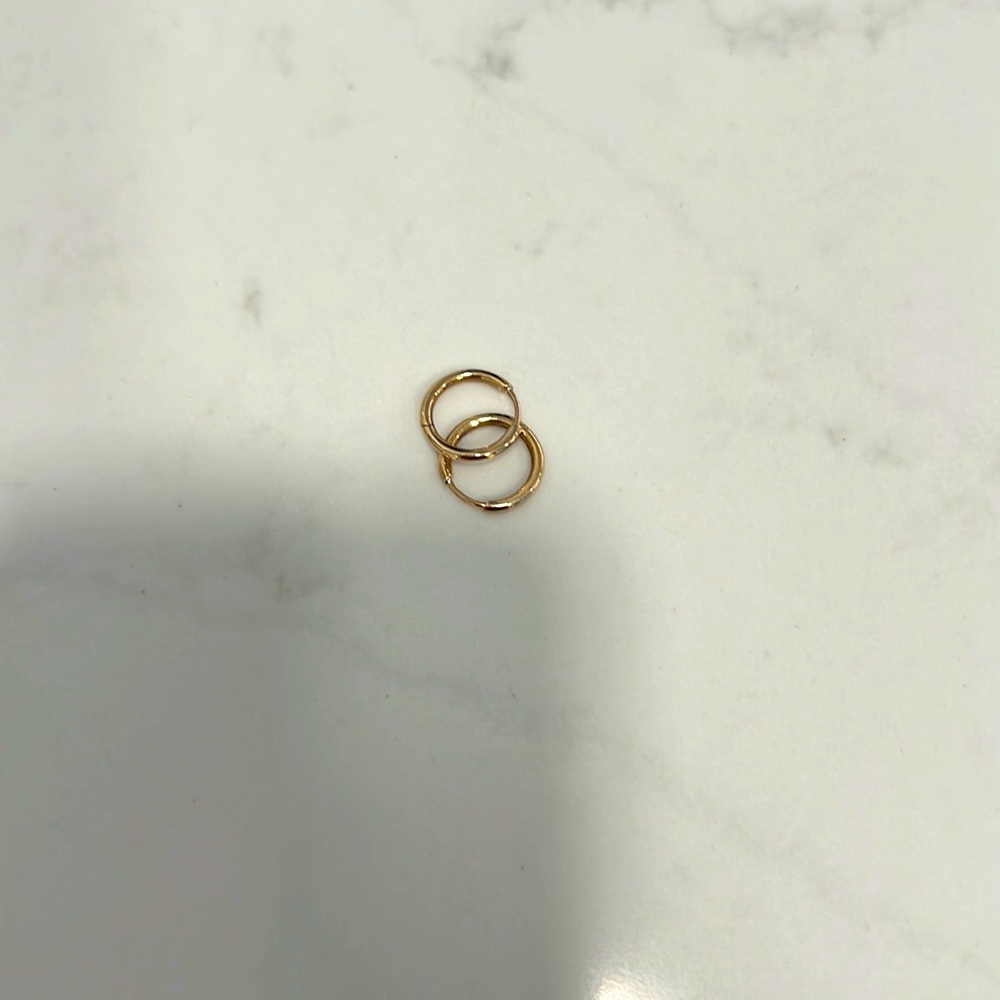 Local Eclectic Solid Gold Simple Huggie Hoops (Pair)